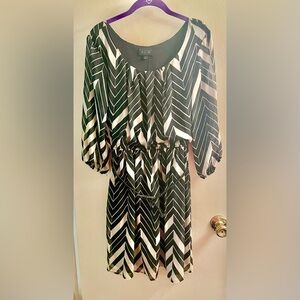 Black & Beige Geometric Design Dress                            SIZE MEDIUM